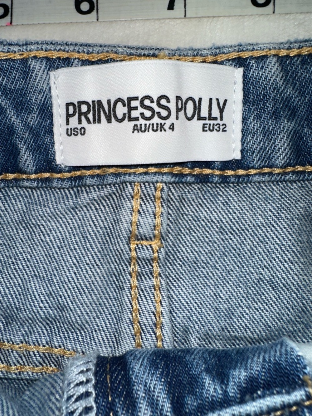 NWT Princess Polly Denis Mini Denim Skirt. Light Blue Size 0 - Picture 7 of 8